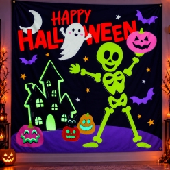Halloween Glow in Dark 6 FT Fabric Backdrop